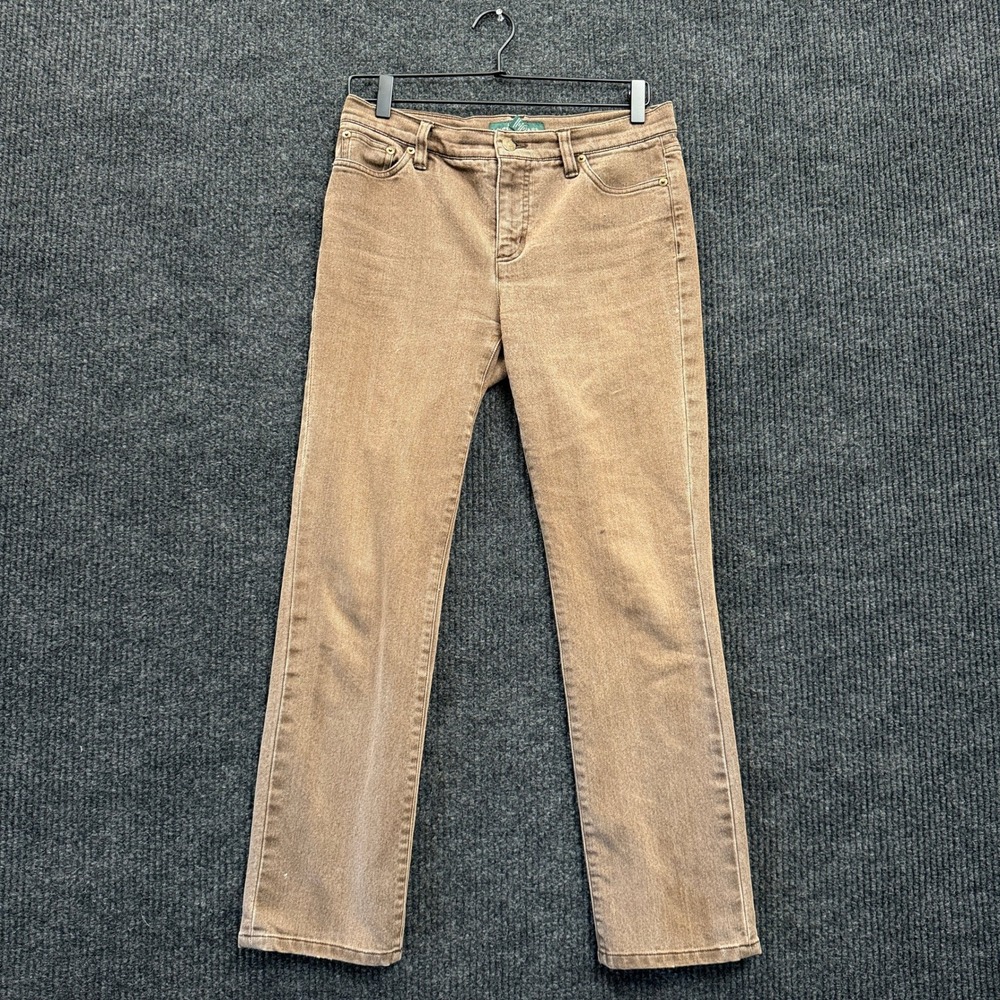 Lauren Ralph Lauren Straight Leg Jeans Womens 6P Petite Brown Stretch Denim
